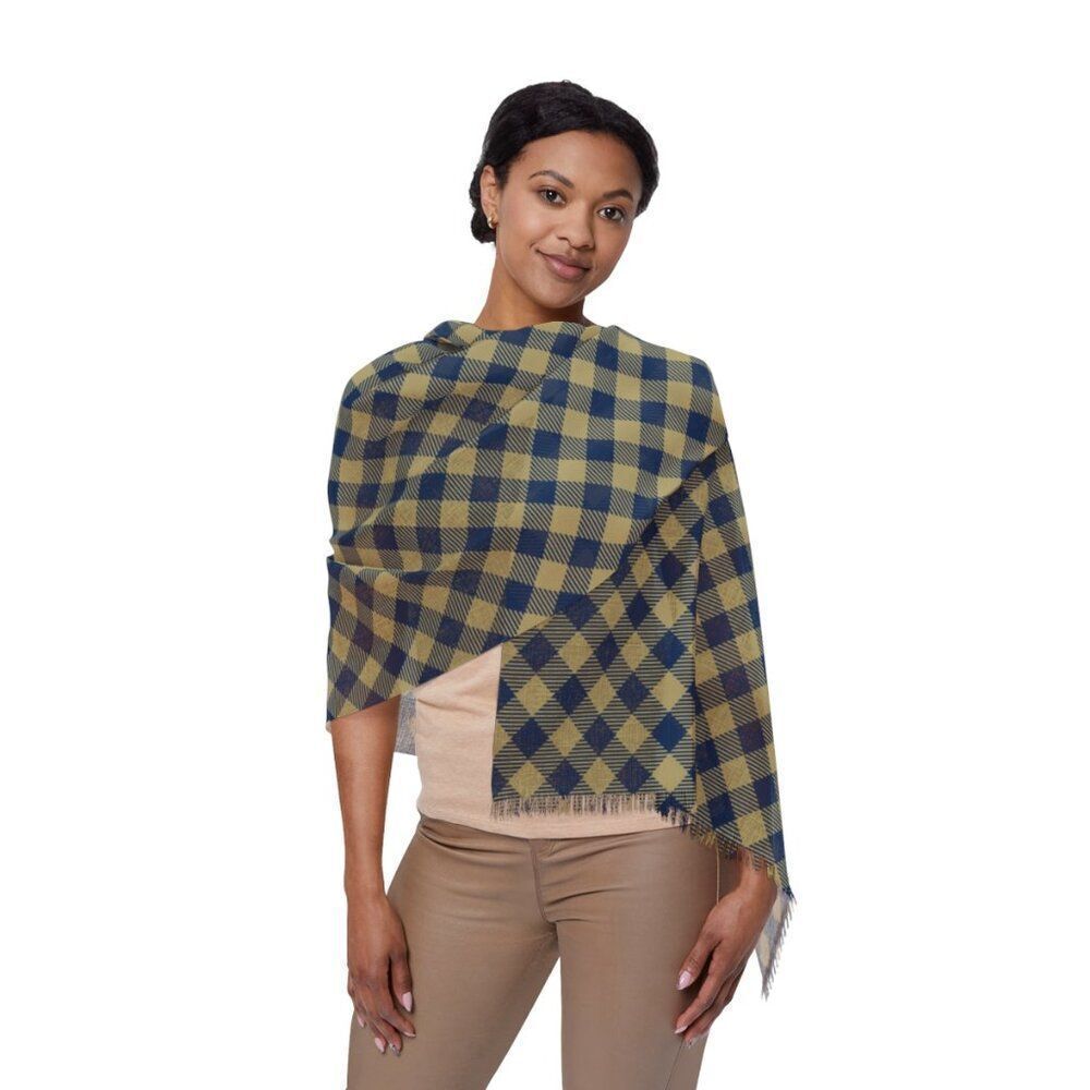 NWT Porter Anna- Navy & Gold Women's Scarf in Gingham